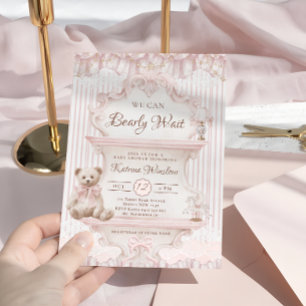 We Can Bearly Wait Nursery Cottage Baby Shower Invitation