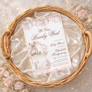 We Can Bearly Wait Nursery Cottage Baby Shower Invitation