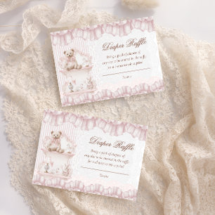 We Can Bearly Wait Nursery Cottage Diaper Raffle  Enclosure Card