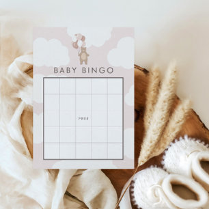 We Can Bearly Wait   Pale Pink Girl Bingo Game Enclosure Card