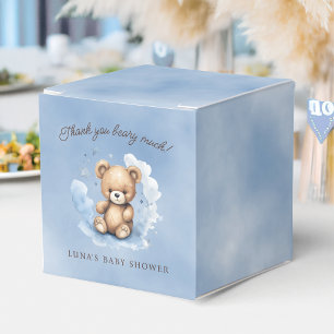We Can Bearly Wait Pastel Blue Baby Shower Favour Box