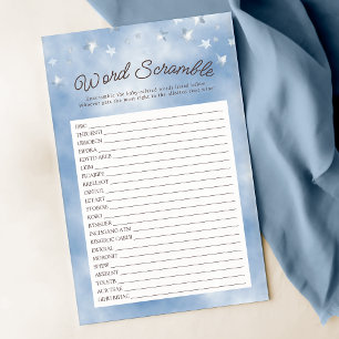 We Can Bearly Wait Pastel Blue Word Scramble Game