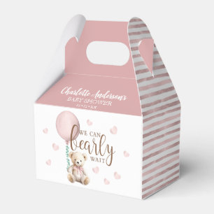We Can Bearly Wait Pink Baby Shower Favour Box