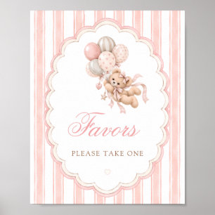 We Can Bearly Wait Pink Baby Shower Favours  Poster