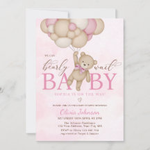 We Can Bearly Wait Pink Baby Shower