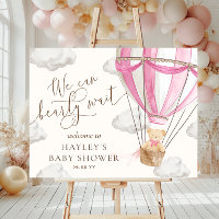 We Can Bearly Wait Pink Baby Shower Welcome