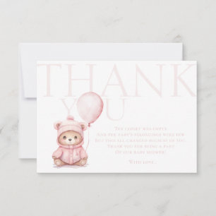 We Can Bearly Wait Pink Bear Baby Shower Thank You