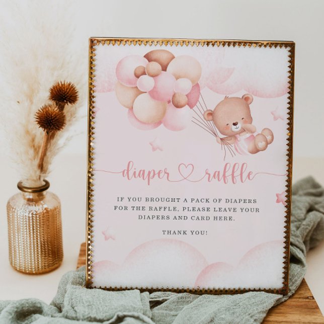 We Can Bearly Wait Pink Diaper Raffle Poster (Creator Uploaded)