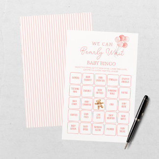 We Can Bearly Wait Pink Girl Baby Shower