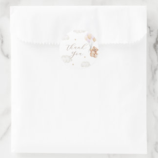 We Can Bearly Wait Pink Girl Baby Shower Classic Round Sticker