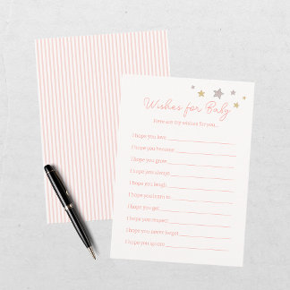 We Can Bearly Wait Pink Girl Baby Shower Game Enclosure Card