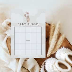 We Can Bearly Wait Pink Girls Baby Bingo Game Enclosure Card