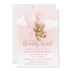 We can Bearly Wait Pink Teddy Bear Baby Shower