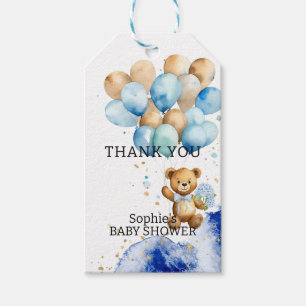 We Can Bearly Wait Royal Blue And Gold Abstract Gift Tags