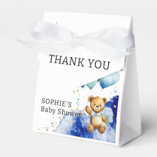 We Can Bearly Wait Royal Blue And Gold Baby Shower Favour Box