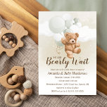 We can Bearly Wait (sage) Baby Shower Invitation<br><div class="desc">This We can Bearly Wait Teddy Bear Baby Shower Invitation is perfect for your fluffy and cuddly teddy bear event!</div>