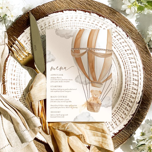 We Can Bearly Wait Tan Baby Shower  Menu (Creator Uploaded)