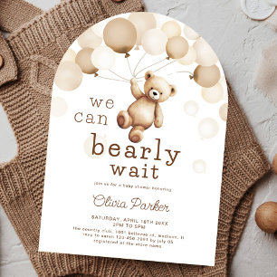 We Can Bearly Wait Teddy Bear Baby Shower Arch Invitation