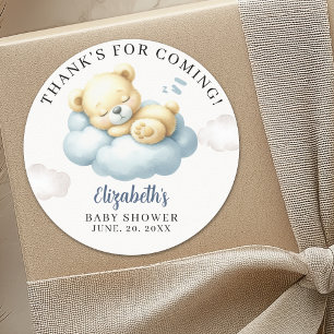 We can Bearly wait - Teddy Bear Baby Shower Boy Classic Round Sticker