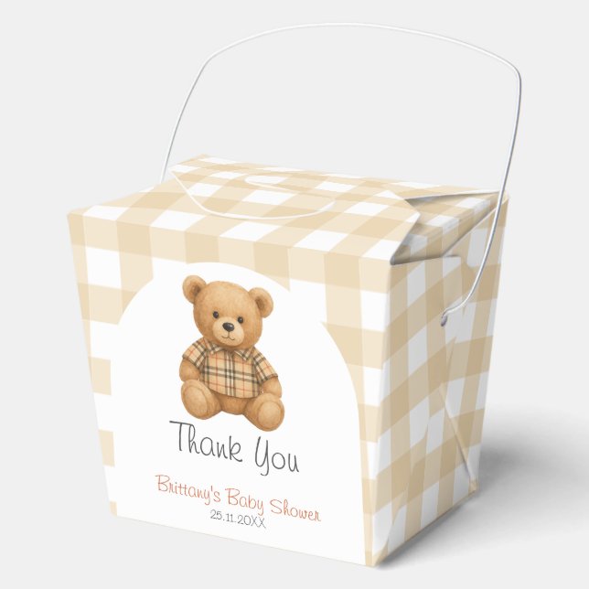 We Can Bearly Wait Teddy Bear Baby Shower Favour Box (Front)