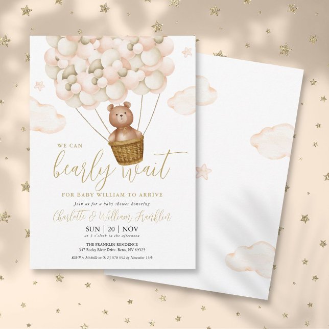 We Can Bearly Wait Teddy Bear Baby Shower Invitation (We Can Bearly Wait Teddy Bear Baby Shower Invitation)