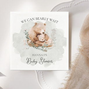 We Can Bearly Wait Teddy Bear Baby Shower  Napkin