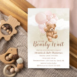 We can Bearly Wait Teddy Bear Baby Shower Pink Invitation<br><div class="desc">This We can Bearly Wait Teddy Bear Baby Shower Invitation is perfect for your fluffy and cuddly teddy bear event!</div>