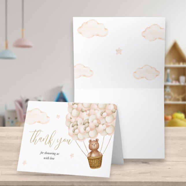 We Can Bearly Wait Teddy Bear Baby Shower Poem Thank You Card (Creator Uploaded)