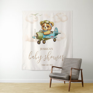We Can Bearly Wait! Teddy Bear Baby Shower  Tapestry