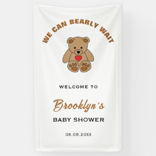 We Can Bearly Wait Teddy Bear Baby Shower Welcome Banner