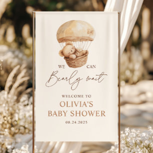 We Can Bearly Wait Teddy Bear Baby Shower Welcome Banner