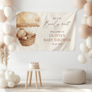 We Can Bearly Wait Teddy Bear Baby Shower Welcome Banner
