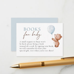 We Can Bearly Wait Teddy Bear Balloon Baby Shower Enclosure Card