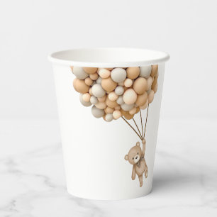 We Can Bearly Wait Teddy Bear Balloon Paper Cups