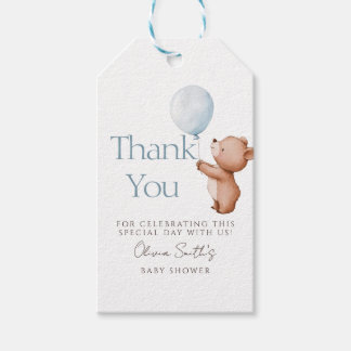 We Can Bearly Wait Teddy Bear Balloon Thank You Gift Tags