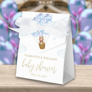 We Can Bearly Wait Teddy Bear Blue Boy Baby Shower Favour Box