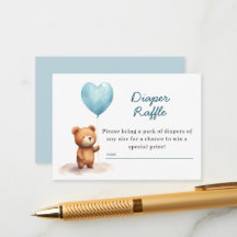 We Can Bearly Wait Teddy Bear Blue Diaper Raffle
