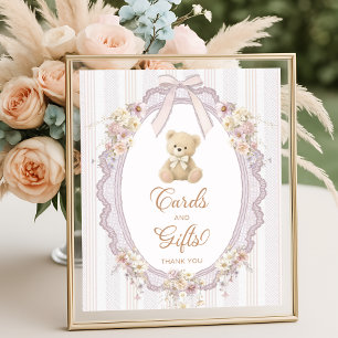 We Can Bearly Wait Teddy Bear Cards and Gifts Poster