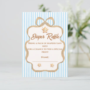 We Can Bearly Wait Teddy Bear Diaper Raffle Card
