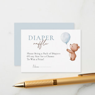 We Can Bearly Wait Teddy Bear diaper raffle Enclosure Card