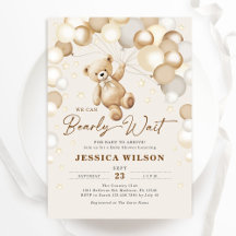 We Can Bearly Wait Teddy Bear Neutral Baby Shower
