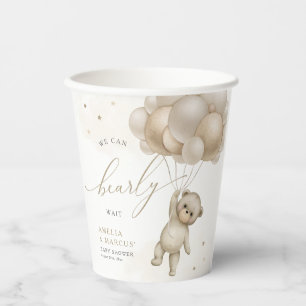 We Can Bearly Wait Teddy Bear Neutral Baby Shower  Paper Cups