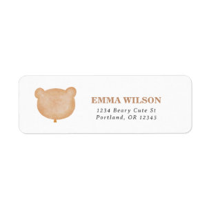 We can bearly wait Teddy Bear Return Address Label