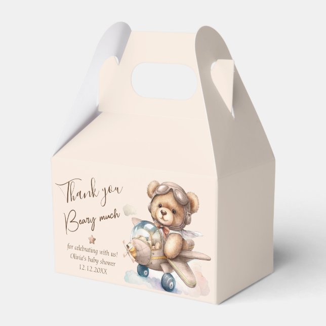 We can bearly wait teddy bear thank you beary much favour box (Front Side)