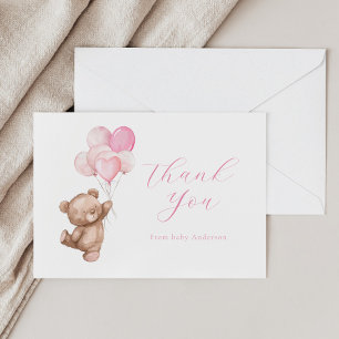 We Can Bearly Wait Teddy Bear Thank You Note Card
