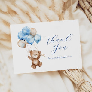 We Can Bearly Wait Teddy Bear Thank You  Note Card
