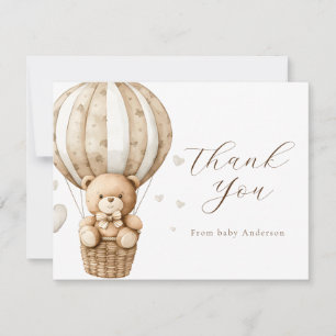 We Can Bearly Wait Teddy Bear Thank You  Note Card