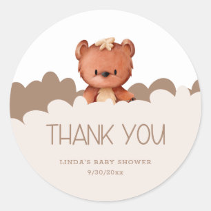 We Can Bearly Wait Thank You Baby Shower Classic Round Sticker