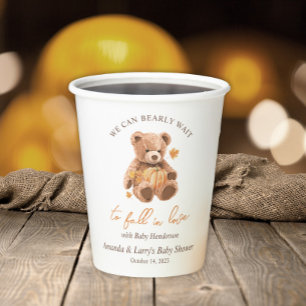 We Can Bearly Wait to Fall In Love Baby Shower Paper Cups