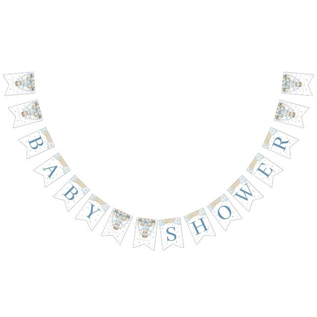 We Can Bearly Wait Twin Boy Baby Shower Bunting (All)